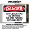 Signmission Explosive Gas No Smoking or Open Flames Within 20 Feet Danger Sign, Vinyl Decal, 7inx5in, 2PK OS-2PACK-DS-D-57-L-19349 - alternate 6